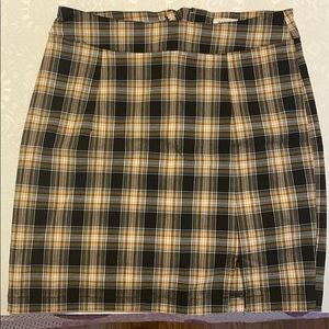 Plaid Mini Skirt (Black Green Mustard Yellow)
